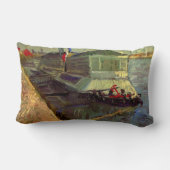 Seine Asniereの入浴フロートby Vincent van ゴッホ ランバークッション (裏面)