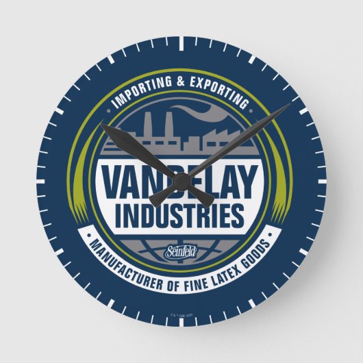 Seinfeld | Vandelay Industries Logo ラウンド壁時計 (正面)
