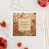 Seinna Boho Watercolor Wildflowers Elegant Wedding スタンダードカクテルナプキン (インサイチュ)