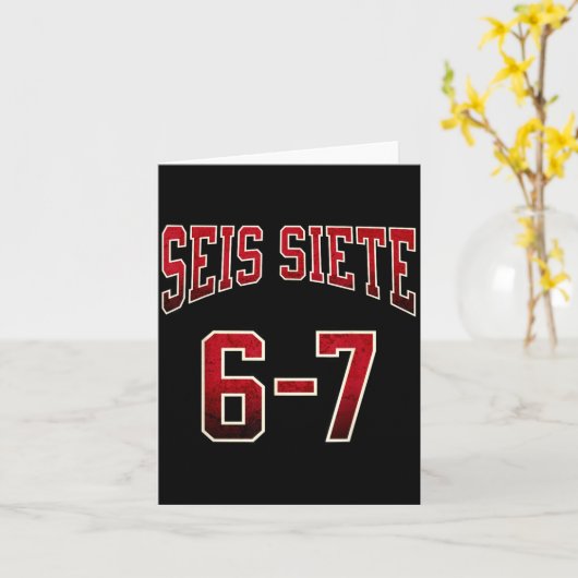 Seis Siete 67 Spanish Srts Jersey Funny Six Seven  カード (黄色い花)