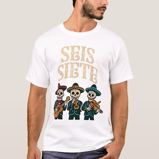 SEIS Siete Shirt Funny 67 Meme Mexican Los Muertos Tシャツ (正面)