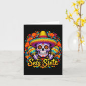 Seis Siete Spanish Humor Clroom Teaching Laugh Esp カード (黄色い花)