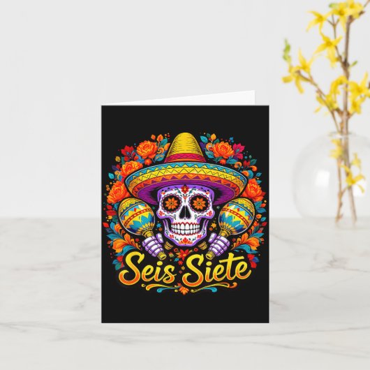 Seis Siete Spanish Humor Clroom Teaching Laugh Esp カード (黄色い花)