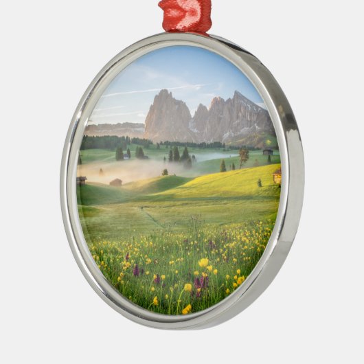 Seiser Almのドロマイトのアルプス、イタリア メタルオーナメント (左)