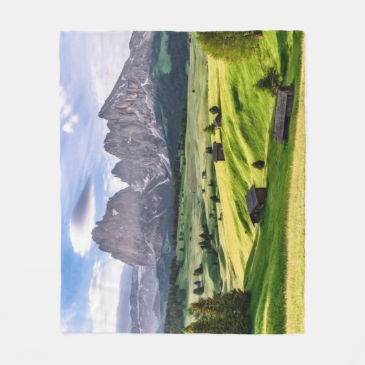 Seiser Alm |のドロマイトのアルプス、イタリア フリースブランケット (正面)