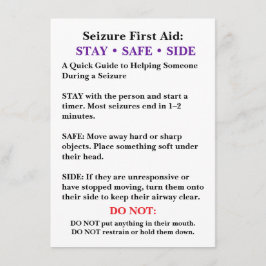 Seizure First Aid Card  カード