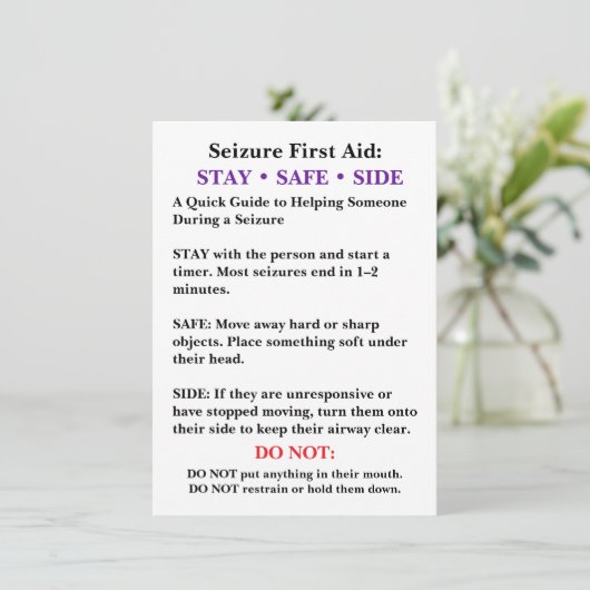 Seizure First Aid Card  カード (スタンド正面)