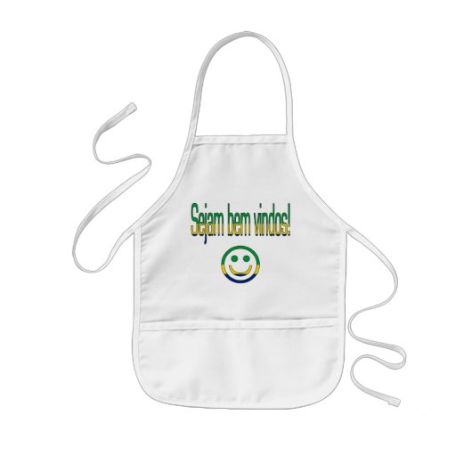 Sejamのbem Vindos! ブラジルの旗色 子供用エプロン (正面)