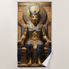 Sekhmet – Lion-Headed War Goddess ビーチタオル