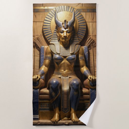 Sekhmet – Lion-Headed War Goddess ビーチタオル (正面)