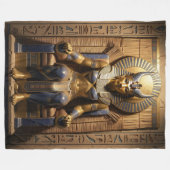 Sekhmet – Lion-Headed War Goddess フリースブランケット (正面(横))