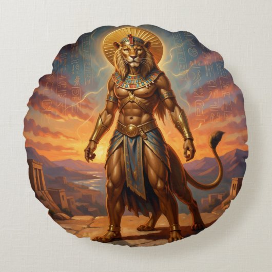 Sekhmet – Lion-Headed War Goddess´2 ラウンドクッション (正面)