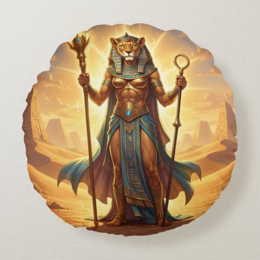 Sekhmet – Lion-Headed War Goddess´3 ラウンドクッション (正面)