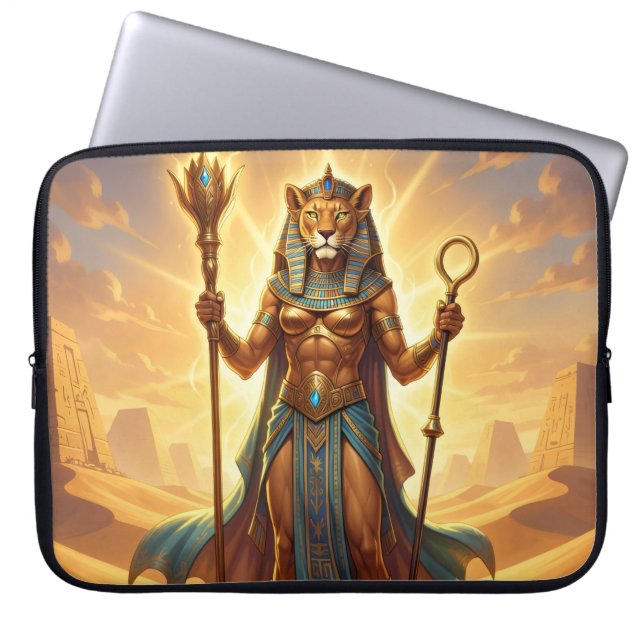 Sekhmet – Lion-Headed War Goddess´3 ラップトップスリーブ (正面)