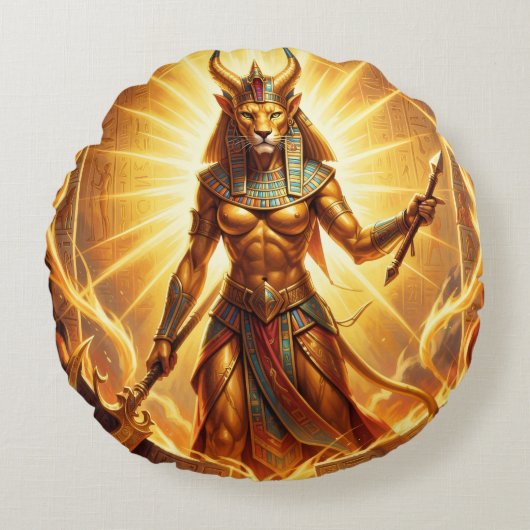 Sekhmet – Lion-Headed War Goddess´4 ラウンドクッション (正面)