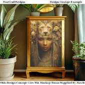 Sekhmet Lioness Goddess Portrait EW1 Decoupage 薄葉紙