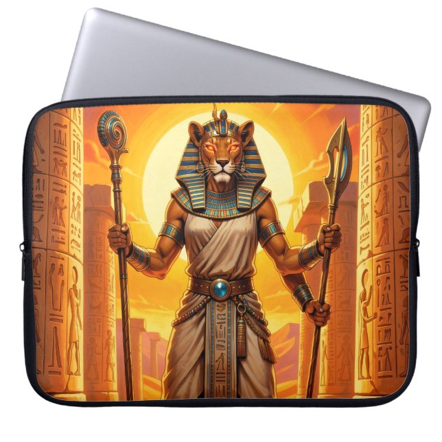 Sekhmet – Löwenköpfige Kriegsgöttin ラップトップスリーブ (正面)