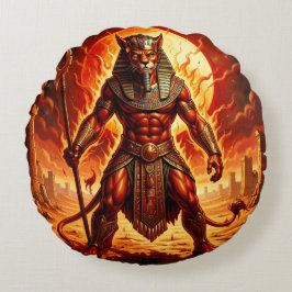 Sekhmet – Löwenköpfige Kriegsgöttin´1 ラウンドクッション