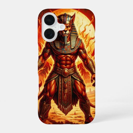 Sekhmet – Löwenköpfige Kriegsgöttin´1 iPhone 16ケース (裏面)