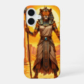 Sekhmet – Löwenköpfige Kriegsgöttin iPhone 16ケース (裏面)