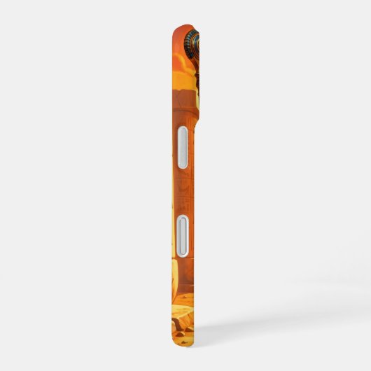Sekhmet – Löwenköpfige Kriegsgöttin iPhone 16ケース (右側面)