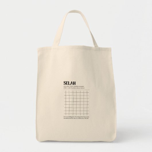 Selah Minimalist Christian Grocery  Bag トートバッグ (正面)