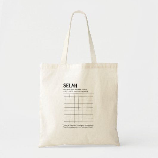 Selah Minimalist Christian Tote Bag トートバッグ (正面)