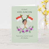 Selamat Hari Kartini Happy Kartini Day Indonesian カード (黄色い花)