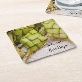 Selamat Hari Rayaの飲み物のコースター スクエアペーパーコースター (アングル)