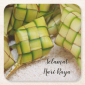 Selamat Hari Rayaの飲み物のコースター スクエアペーパーコースター (正面)