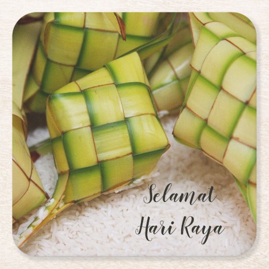 Selamat Hari Rayaの飲み物のコースター スクエアペーパーコースター (正面)