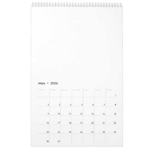 selber gestalten カレンダー (3月 2026)