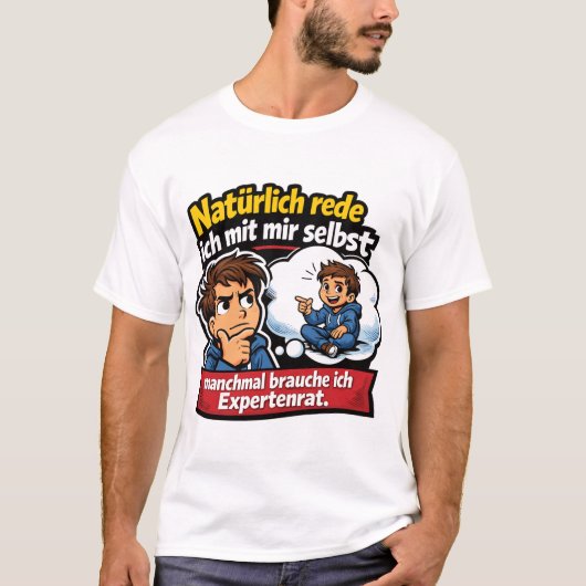 Selbstgespräch Humor Cartoon Tシャツ (正面)