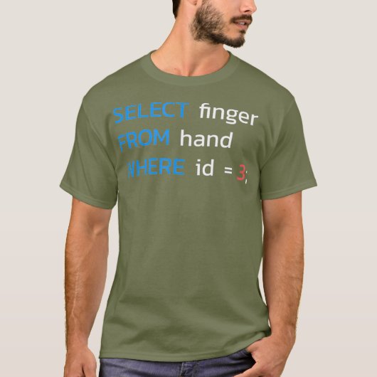 SELECT finger FROM hand WHERE ID 3 SQL Tシャツ (正面)