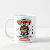 Selective Hearing Cat Mug | Funny Coworker コーヒーマグカップ (左)