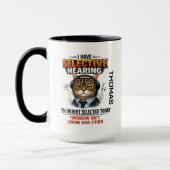 Selective Hearing Cat Mug | Funny Coworker マグカップ (左)