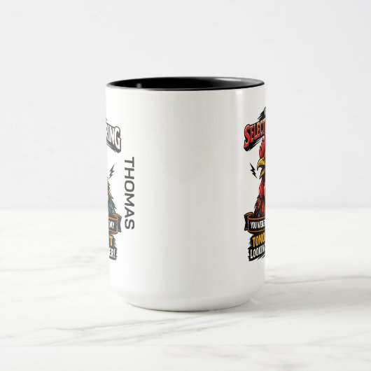 Selective Hearing Cat Mug | Funny Rooster マグカップ (中央)