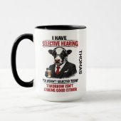 Selective Hearing cow Mug | Funny Coworker マグカップ (左)