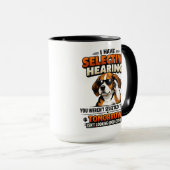 Selective Hearing dog Mug | Funny Coworker マグカップ (正面右)