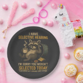 Selective Hearing Funny Raccoon Coffee ペーパープレート (パーティー)