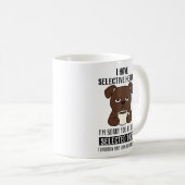 Selective Hearing – Grumpy Brown Dog Coffee Humor コーヒーマグカップ (正面右)