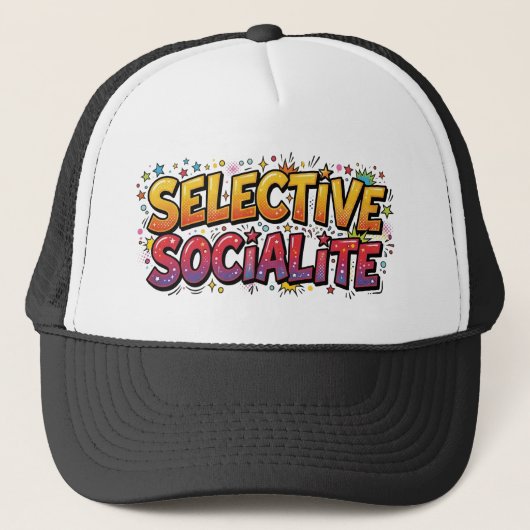 Selective Socialite Retro Comic Pop Art キャップ (正面)