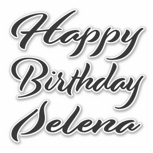 Selena Name Vorname black Sticker Geburtstag シール (正面)