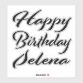 Selena Name Vorname black Sticker Geburtstag シール (シート)