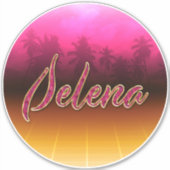 Selena Vorname Name golden pink Aufkleber Sticker シール (正面)