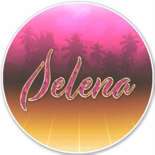 Selena Vorname Name golden pink Aufkleber Sticker シール (正面)