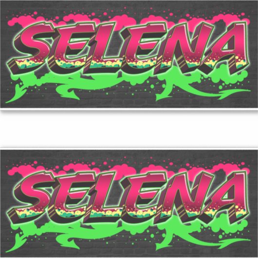 Selena Vorname Name Graffiti Aufkleber Sticker シール (正面)