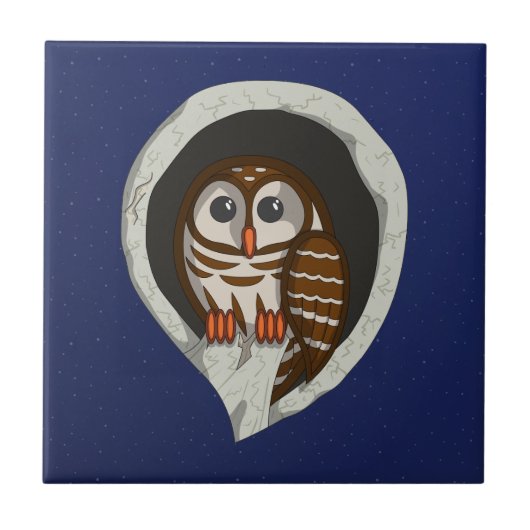 Selene フクロウのタイル タイル (正面)