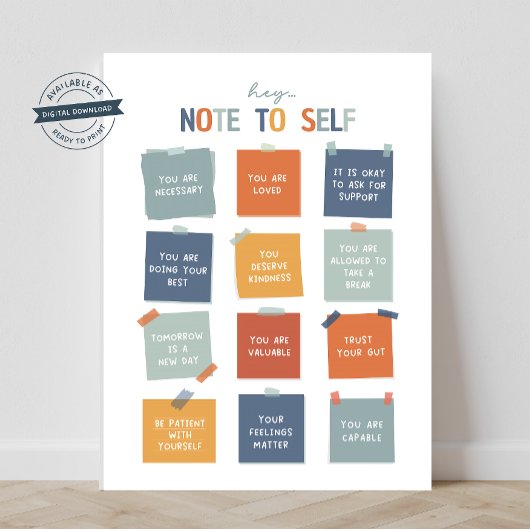 Self 18"X24"へのメモ ポスター