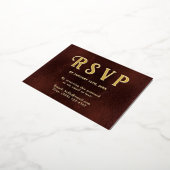 Self Addressed RSVP Vintage Burgundy Red Gold 箔シーズンポストカード (回転した状態)